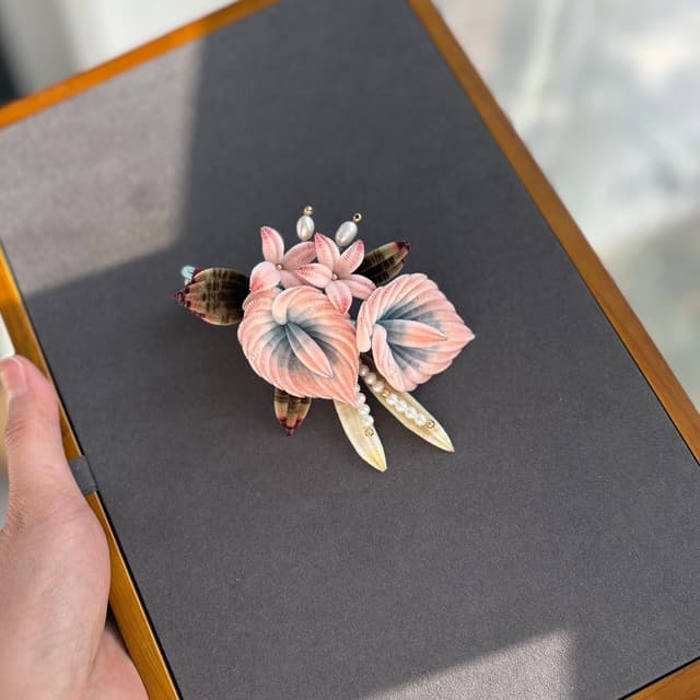 Calla Lily — Fine Velvet Hair Clip — worn as part of a styling