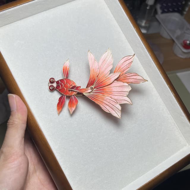 Koi — Velvet Fortune Hairpin — the piece resting in soft light