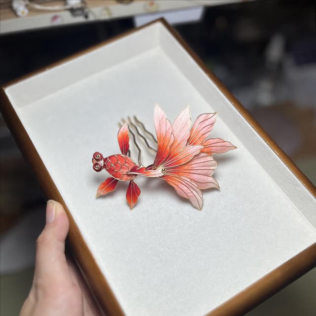 Koi — Velvet Fortune Hairpin — worn as part of a styling