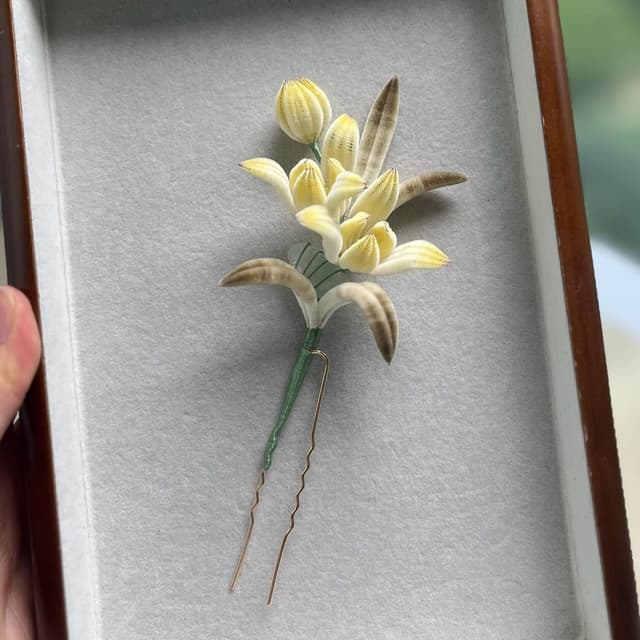 Orchid — Fine Velvet Hairpin — the piece resting in soft light