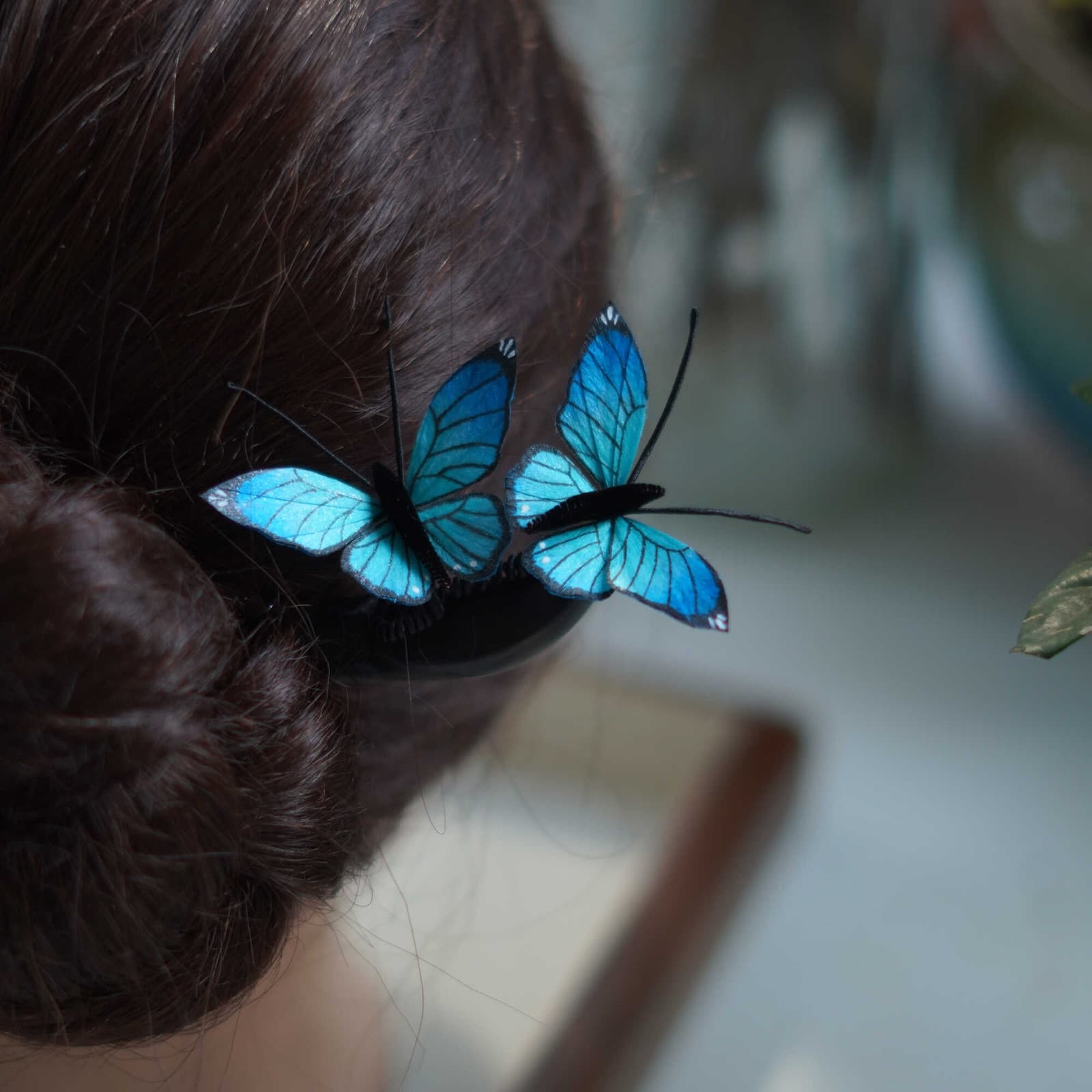 Butterfly Dream — Hand-Painted Velvet Pin — handmade velvet flower piece, full view